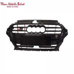 S3 RS3 Grill For Audi A3 S3 8V RS3 Quattro Hex Mesh Front Bumper Hood Grille