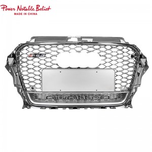 S3 RS3 Grill Para sa Audi A3 S3 8V RS3 Quattro Hex Mesh Front Bumper Hood Grille