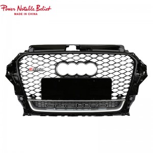 S3 RS3 Grill For Audi A3 S3 8V RS3 Quattro Hex Mesh Mberi Bumper Hood Grille