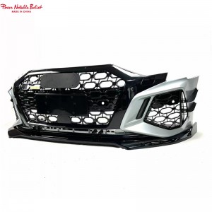 RS3 bodykit hareup pikeun Audi A3 S3 8Y Bemper hareup jeung grill hareup lip diffuser tailpipe