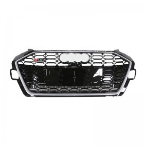 RS4 B9.5 Front grille mety ho an'ny Audi A4 S4 honeycomb bumper grille misy bracket