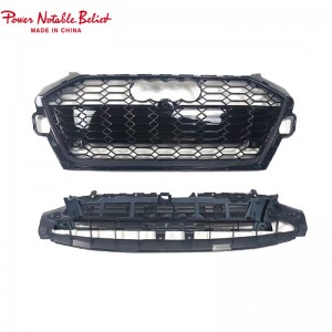 RS4 B9.5 Front grill nga angay alang sa Audi A4 S4 honeycomb bumper grille nga adunay bracket