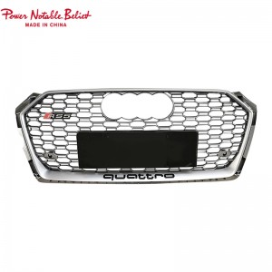 RS5 Honeycomb Grill fir Audi A5 S5 B9 Auto Deeler Front Grille ABS Material