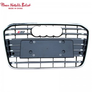 RS6 Front grill alang sa Audi A6 S6 C7 center honeycomb grille