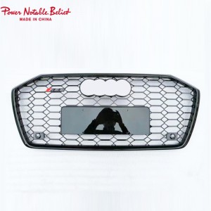 RS6 front bumper grille ho an'ny audi A6 A6L S6 C8 honeycomb grill
