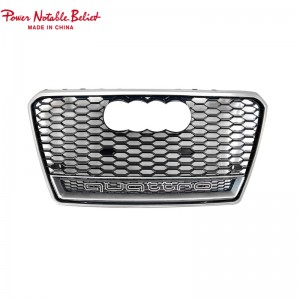 RS7 S7 pem hauv ntej bumper grille quattro Rau Audi A7 S7 C7 center honeycomb grill