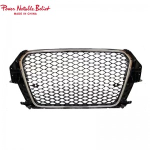 RSQ3 SQ3 style front honeycomb grille ho an'ny Audi Q3 SQ3 2013-2015 upgrade grille