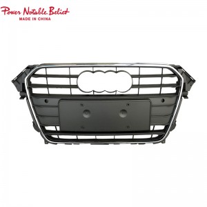 Навсозии Audi RS4 Style Front Grille Hex Mesh Honeycomb Grill ба A4 S4 B8.5 мувофиқ аст.