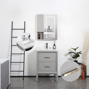 2022 Populäres Design Moderne Bodenstehende Badezimmer-Eitelkeit, Eitelkeits-Badezimmer mit Marmor-Waschtischplatte