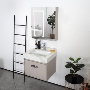 Plywood Bathroom Vanity Under Sink Cabinet with slab ceramic basin ,modern style