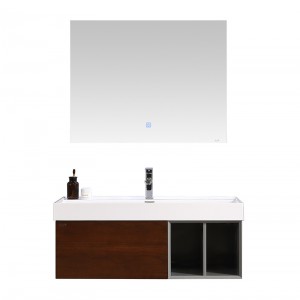 Moden PVC Bathroom Cabinet With Big Basin And Wooden Door