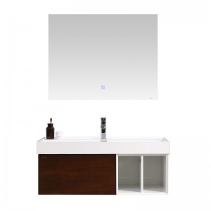 Moden PVC Bathroom Cabinet With Big Basin And Wooden Door