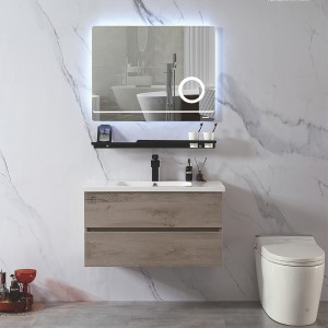 Modern Bathroom Cabinet With Wood Grain Color ,Waterproof