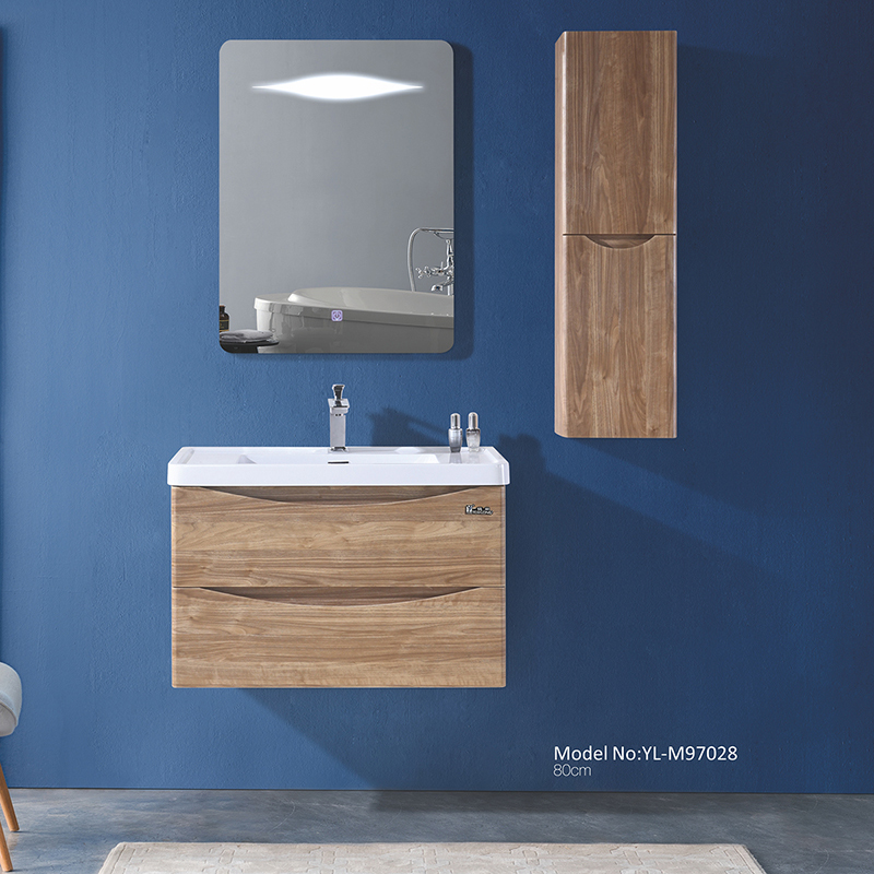 Modern Mdf Bathroom Cabinet With Wood Grain Color