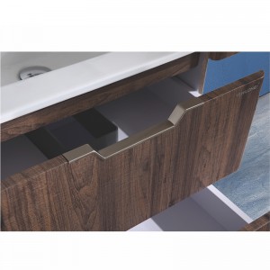 Armoire de salle de bain moderne en MDF avec couleur de grain de bois