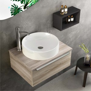Modern Plywood Bathroom Cabinet With Wood Grain Color Drawer