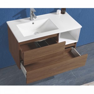 Moderna Pvc och plywood badrumsskåp med trä ådring färg lådor