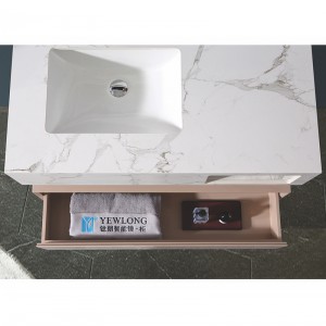 Nowoczesna szafka łazienkowa z PCV i blaty z łupków