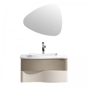 Modern PVC Bathroom Cabinet with Acrylic Basin and LED Mirror