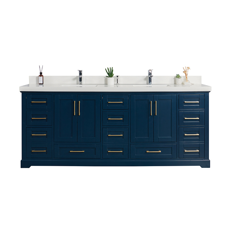 Navy Blue Shaker Cabinet Wood Frame Mirror Dovetail Joint Craft Featured Image