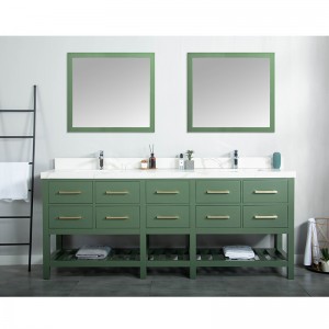 Open Bottom Solid Wood Bathroom Cabinet With Shlef