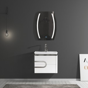 Pequeno armario de baño moderno de PVC con espello LED