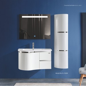 Two Drawers Modern PVC Bathroom Cabinet With Side Cabinet