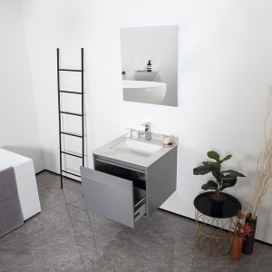 Modern Bathroom cabinet with slab ceramic basin ,small size with 600mm