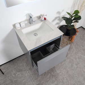 Moderne badeværelsesskab med keramisk vask, lille størrelse med 600 mm