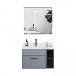 Wood Bathroom cabinet with geomantic rotating mirror cabinet ,Different size can make