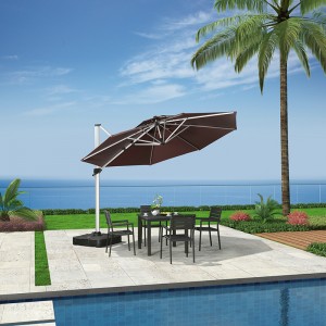 High-end Titanium Gold Aluminium Rome Garden Umbrella Outdoor