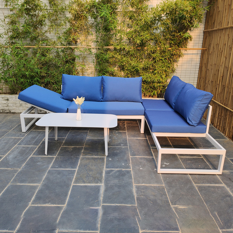 Møbelsæt til udendørs terrasse i aluminium