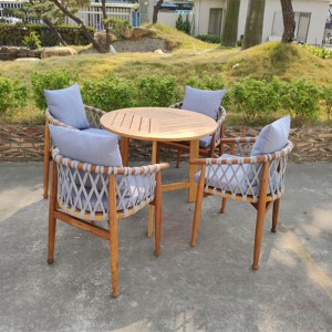 Ordinary Discount Outdoor Sala Set - Outdoor Patio Wood in Teak Oil Finish, Patio Rope for Balcony Deck Poolside Porch – Yufulong