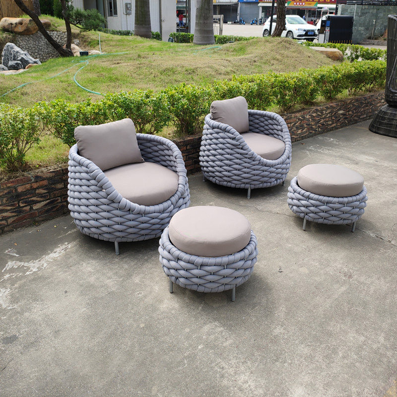 Conjuntos de móveis para pátio exterior cordas de alumínio sofá varanda varanda conjuntos