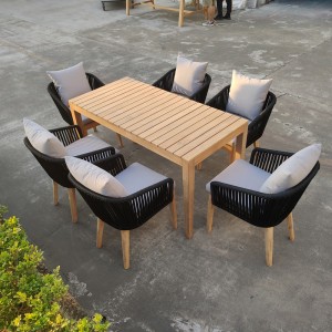 Outdoor Dining Set Ropes Patio Furniture for Garden Backyard Patio Dining Set