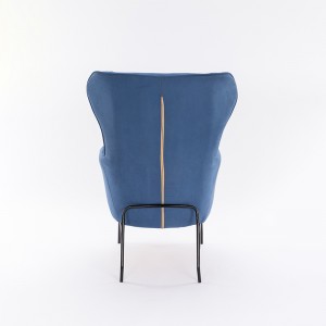 YH-50120  Wingback blue Fabric Armchair with  Metal Legs for Living room