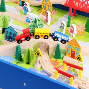 Best Selling 88pcs Wooden Train Tracks Toy Set Table Toy Children Educational Toy