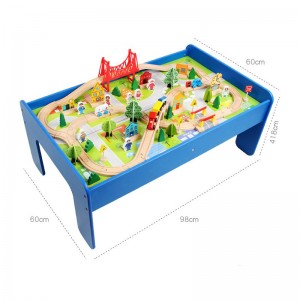Bedst sælgende 88 stk trætogskinner Legetøjssæt Bordlegetøj Børn Pædagogisk legetøj