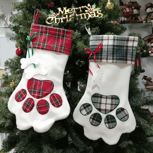 Mriežková vianočná pančucha Trblietavá ozdoba na stromček Psia labka Vianočné ponožky Bulk