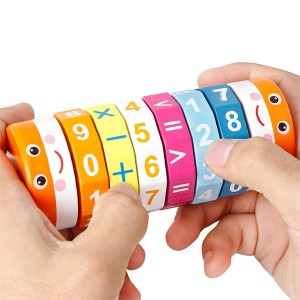 Cylindrical Wooden Digital Cube Puzzle Toy Cylindrical Cube Wooden Dzidzo Yematoyi