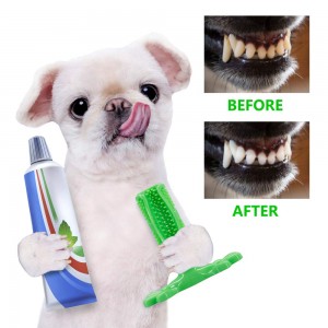 Dog Toothbrush Stick Dog Teeth Care Cleaning Massager Rubber Pet Chew Toy