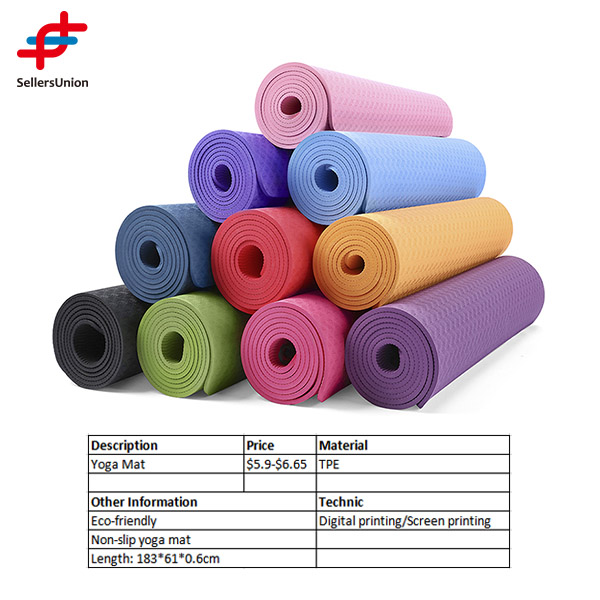 Best-Selling Yiwu Cosmetic Market - Professional Eco-friendly Non Slip Exercise Yoga Mat Gym Fitness 6mm Custom Tpe – Sellers Union