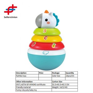Children Gift Cartoon Plastic Rattles Toys Roly Poly Infant Toys Tumbler