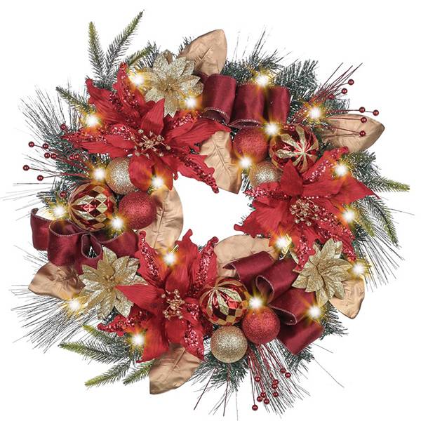 Original Factory Business Agent Yiwu - 24inch christmas wreath decorations with LED light wholesale – Sellers Union
