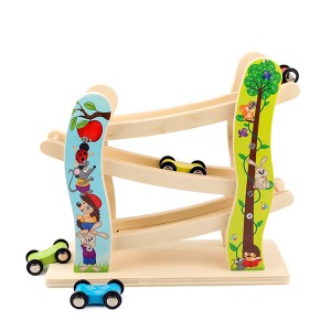 ကလေးများအတွက် Racing Car Baby Montessori Educational Toy Kids Wooden Shape Sorter Toy for Children