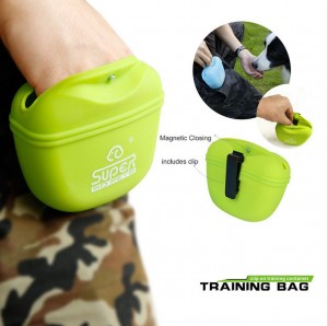 Dog Training Bag Hands Free Treats Pouch with Belt Clip and Magnetic Closing Silicone Dog Treat Pouch