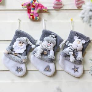 Mini Christmas Stockings 3D Santa Snowman Christmas Decoration Socks Wholesale