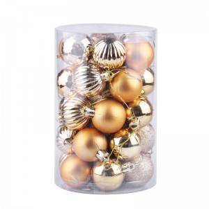 ຂາຍຍົກ 34PCs/Box PS Plastic Christmas Balls Set from China