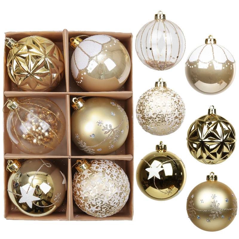 Manufactur standard Trade Service - Xmax 6pcs 8cm Luxury Gold Decoration Christmas Balls Ornament Wholesale – Sellers Union