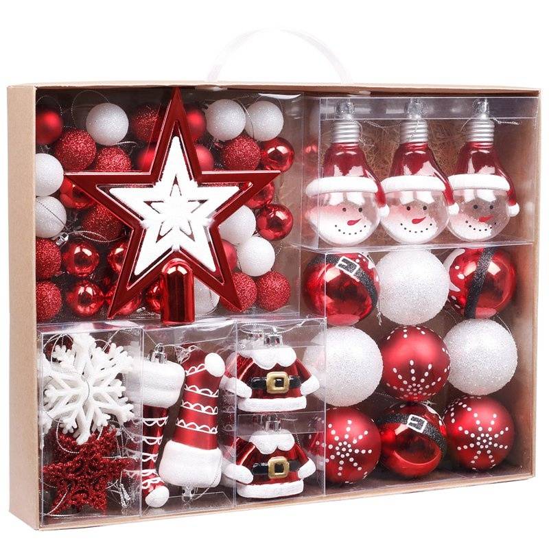 18 Years Factory Yiwu Fabric Market - 70pcs Red and White Christmas Tree Decoration Ornament – Sellers Union